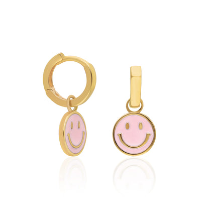 Smile Pink Enamel Earring