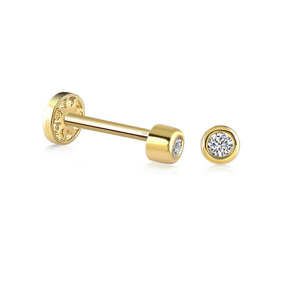 Super Mini Bezel 14K Gold Piercing