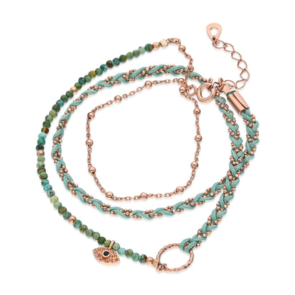 Toscana Triple Strand Mint Bracelet