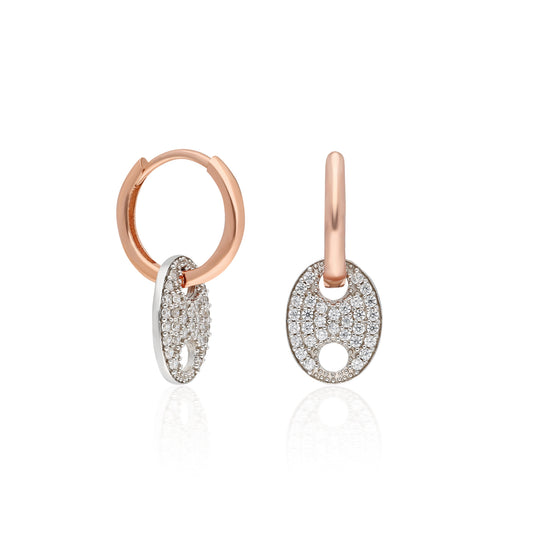 Two Color Anchor Link Earring