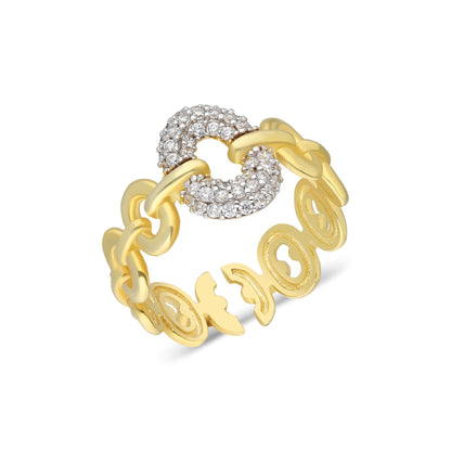 Two Color Oval Band Ring